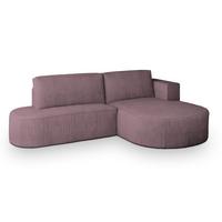 ECKSOFA CORTIO P R-S Lila Kordstoff mit Schlaffunktion - Lila, Holz (265/174cm) - MASSENO