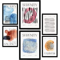 POSTER Set Mit 6 Abstrakte Ruhig A3 & A4 Rahmenlos - Klar, Papier (29/3cm) - Nacnic