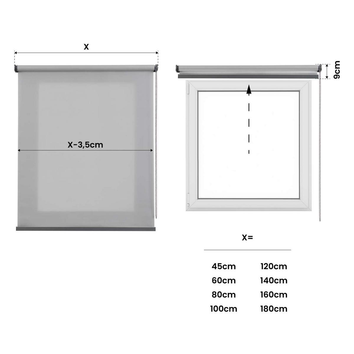 ROLLO Hellgrau,100cm x 250cm - Hellgrau, Kunststoff (100/250cm) - STORESDECO