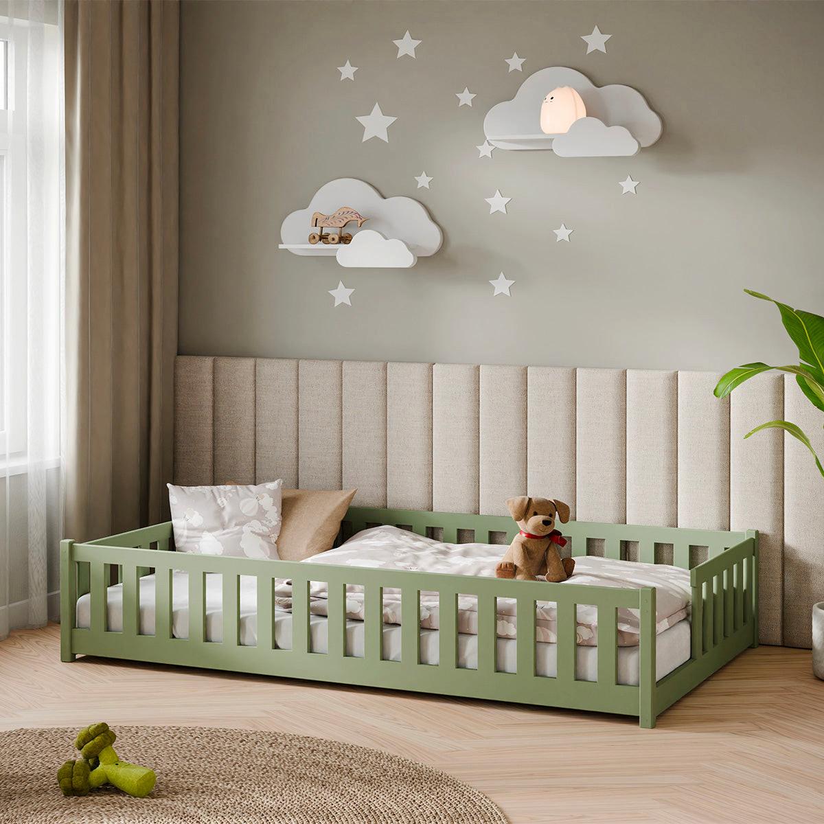 KINDERBETT 120/200 Théa Olive - Grün, Holz (120/200cm) - Petits-meubles