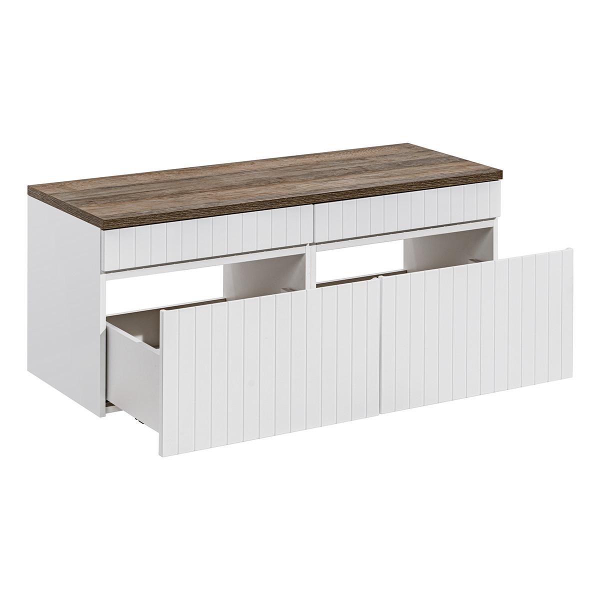 WASCHTISCHUNTERSCHRANK 120cm Zelie Weiß - Weiß, Holzwerkstoff (120/48/46cm) - Petits-meubles