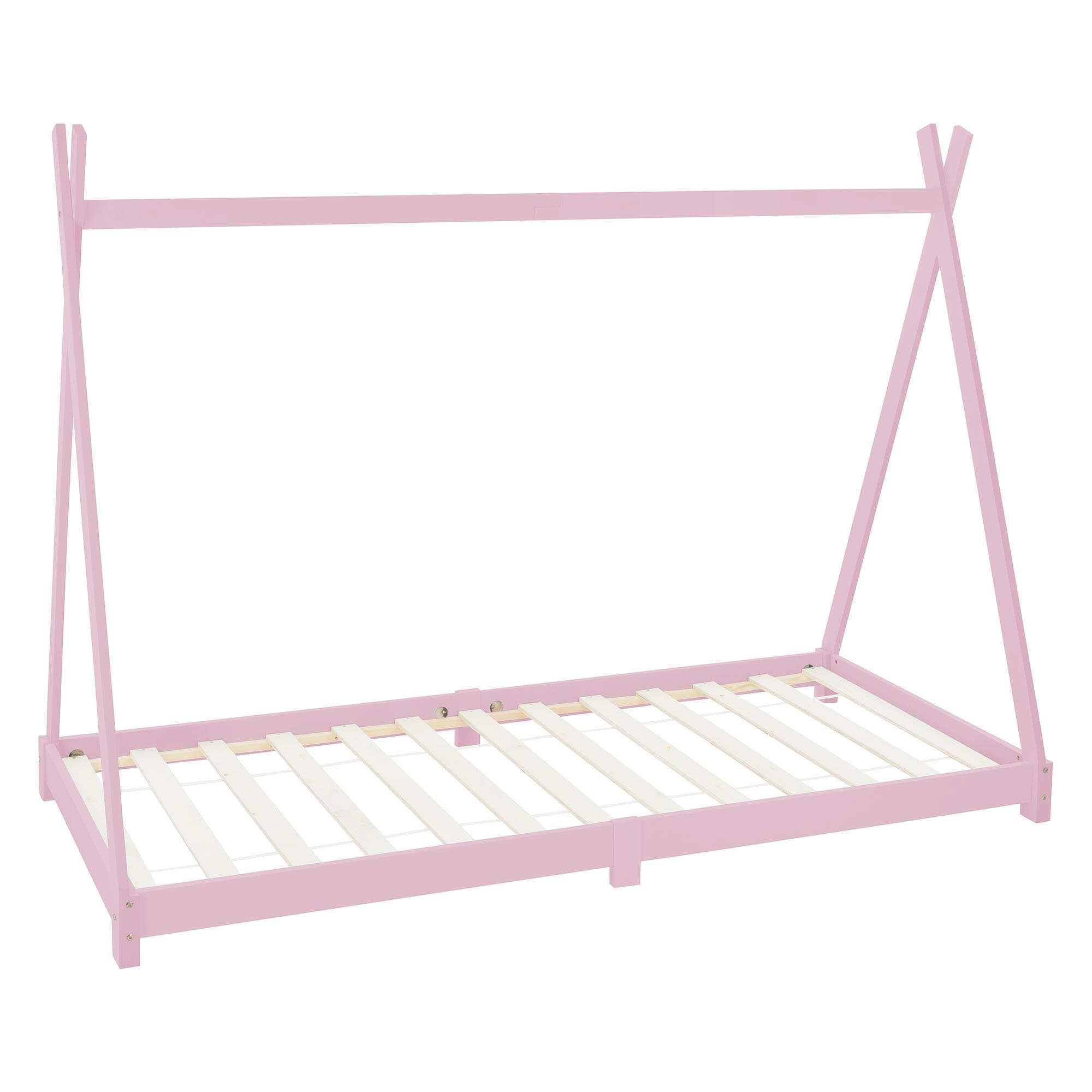 KINDERBETT Tipi 90x200 cm Rosa - Pink, Holz (90/200cm) - ML-DESIGN