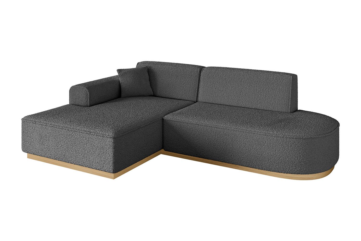 ECKSOFA Ottomane Links IREA-L1-v2 - 232x165x80 cm Grau - Olivgrün, Holzwerkstoff/Textil (232/165cm) - ALTDECOR