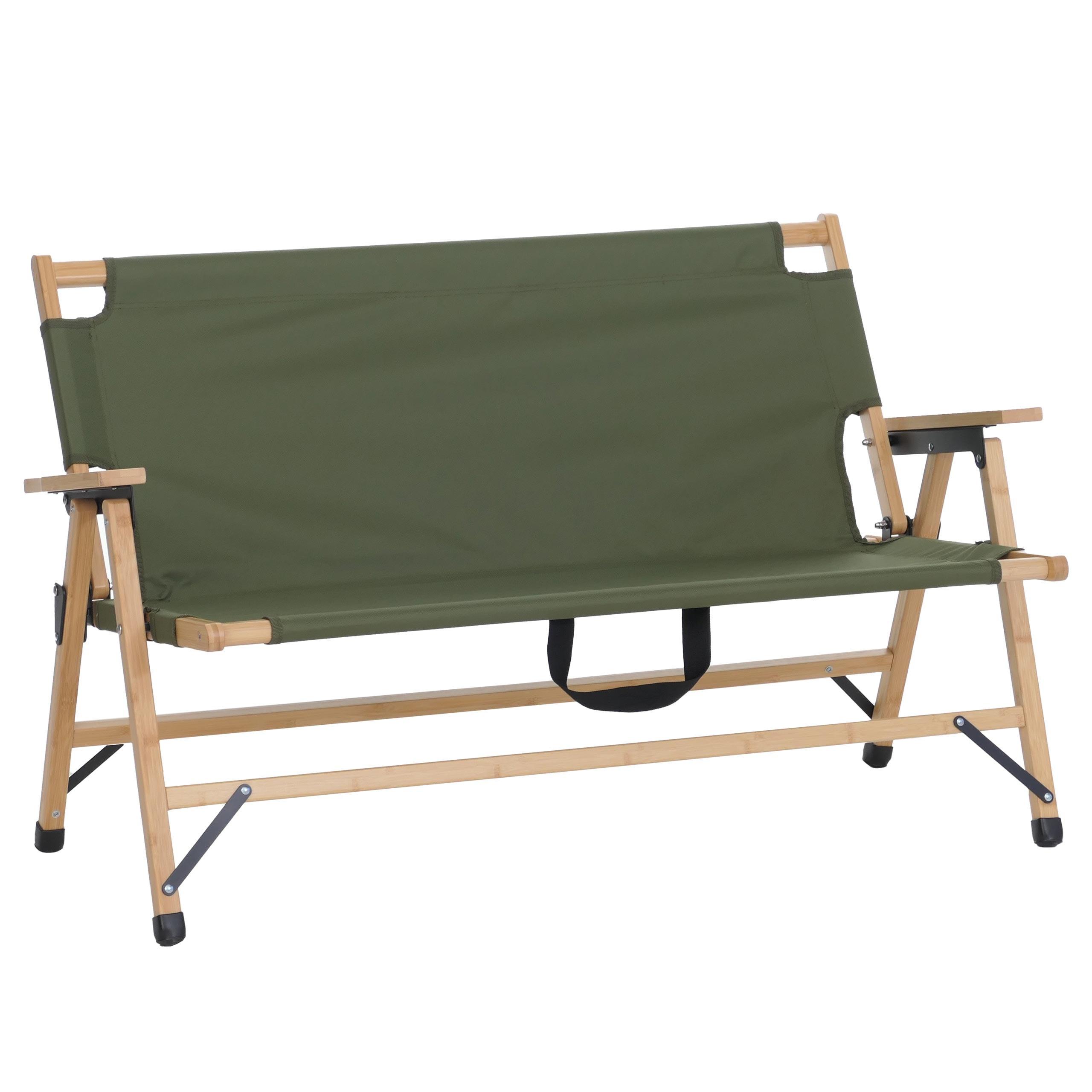 CAMPINGBANK Grün - Grün, Holz (117/69/61cm) - MCW