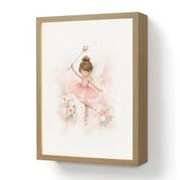 NACHTTISCHLAMPE MIT AKKU Ballerina - Fee - Blumen - Rosa 30x40 cm - Rosa, Holzwerkstoff (8/30/40cm) - OnlyWow
