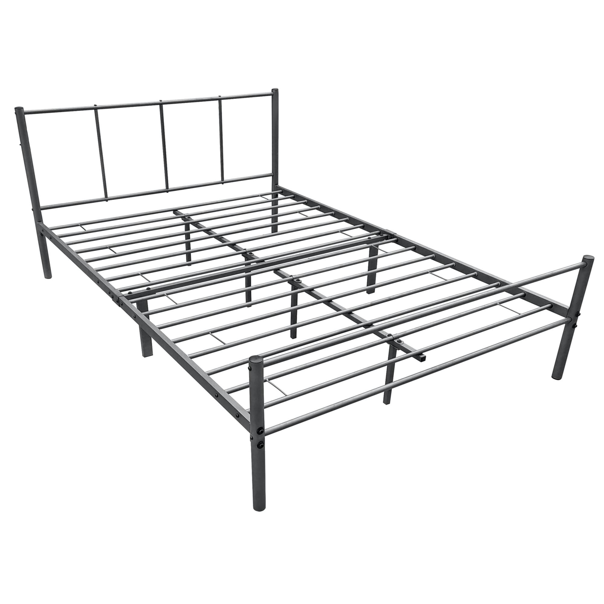 METALLBETT Laos - Dunkelgrau, Metall (120/200cm) - [en.casa]