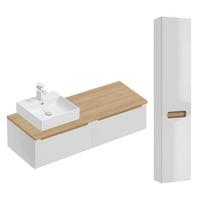 BADMÖBEL 120cm Livia 2er-Set Weiß - Weiß, Holzwerkstoff (120/32.5/46cm) - Petits-meubles
