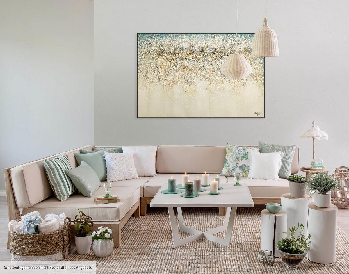 ÖLGEMÄLDE 120/80 cm - Blau/Beige, Holz/Textil (120/80cm) - KUNSTLOFT