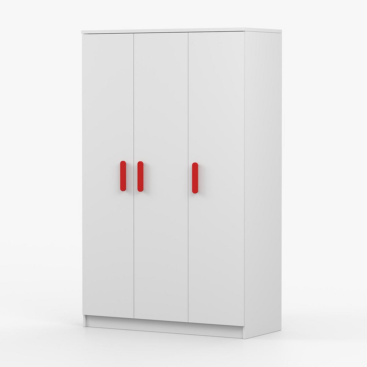 KLEIDERSCHRANK Jonas I 2D 19, 120/192/50, 3-türig, weiß - Weiß, Holzwerkstoff (120/194/50cm) - imoebel24