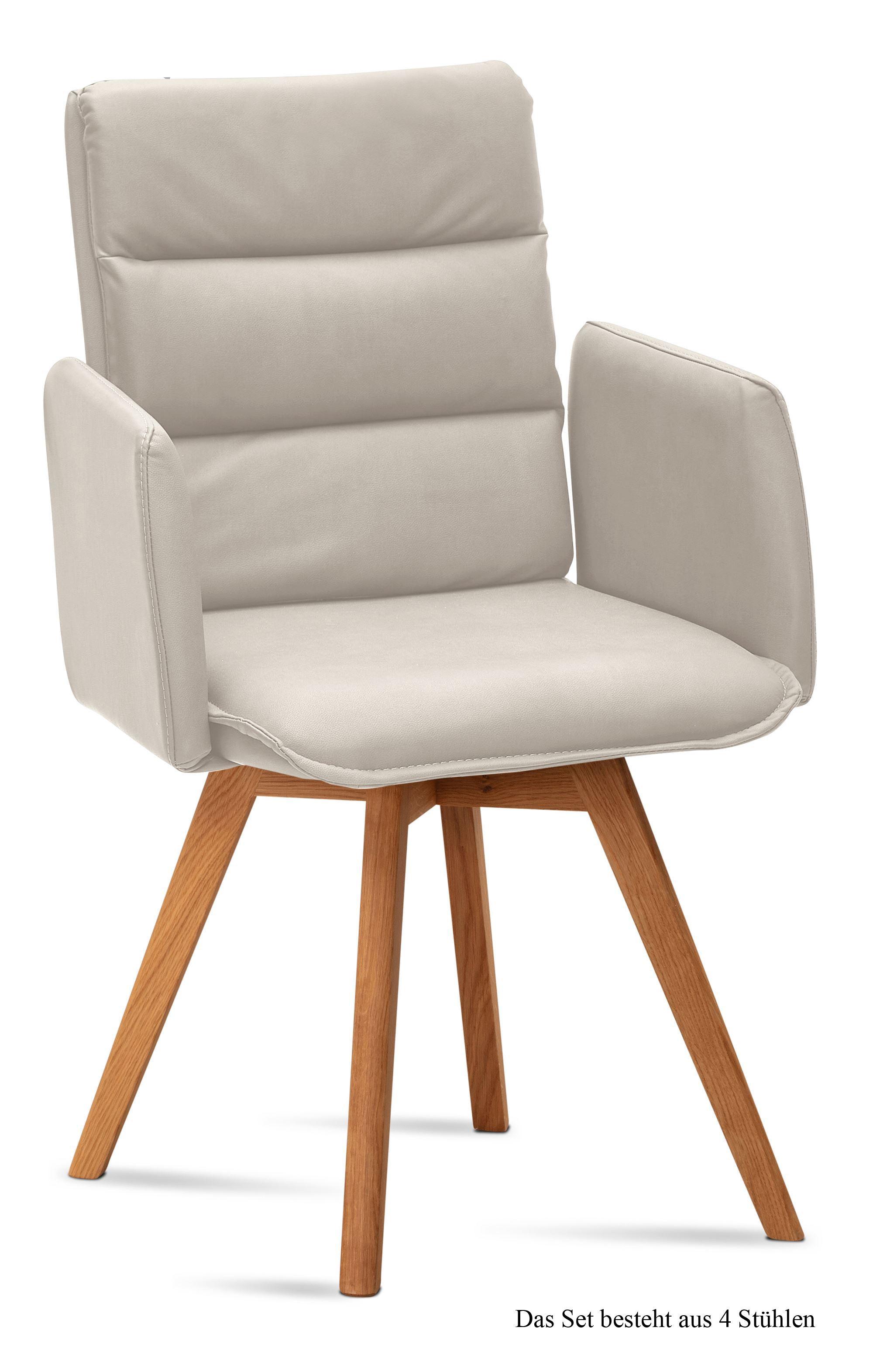 ARMLEHNSTUHL (4er-Set) Dodie 52x92x60 Eiche geölt/Natur - Eichefarben/Naturfarben, Kunststoff (60/92/52cm) - 58aufmkessel