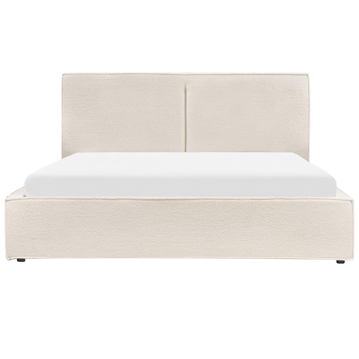 POLSTERBETT 160x200 cm Weiß Moissac - Creme, Textil (160/200cm) - Beliani