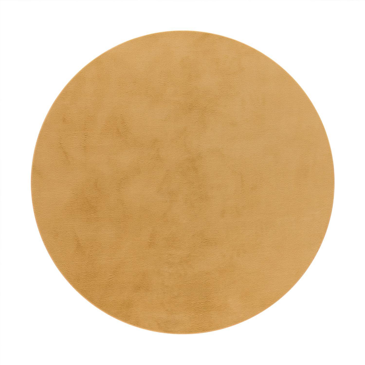 HOCHFLORTEPPICHE Gelb Ø 80 cm - Gelb, Kunststoff (80/80cm) - TT Home