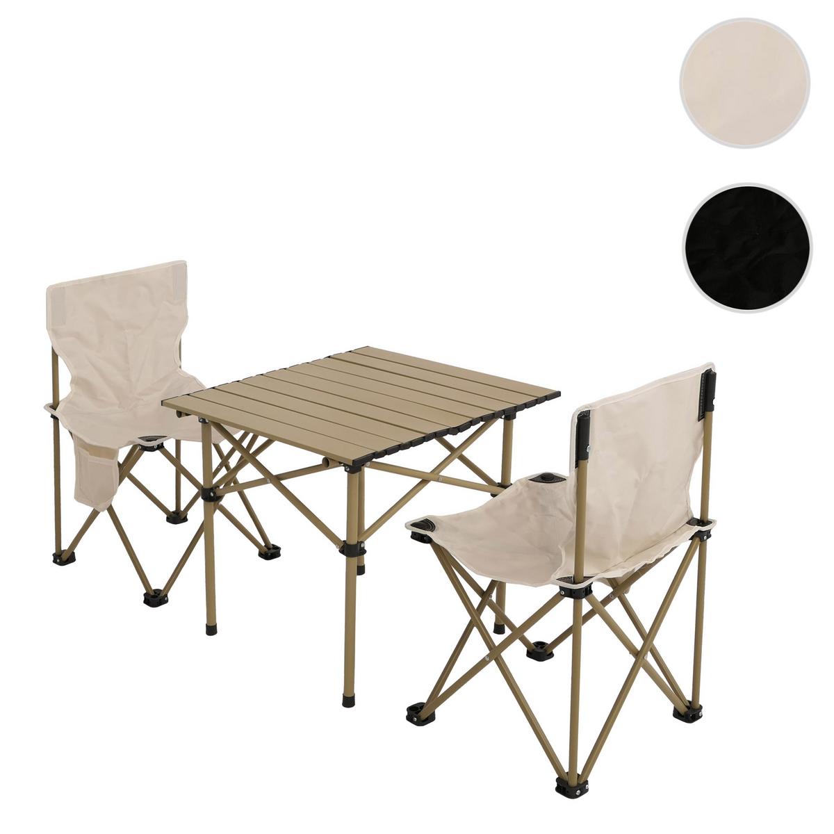 CAMPINGSET Weiß, Beige - Beige/Weiß, Metall - MCW