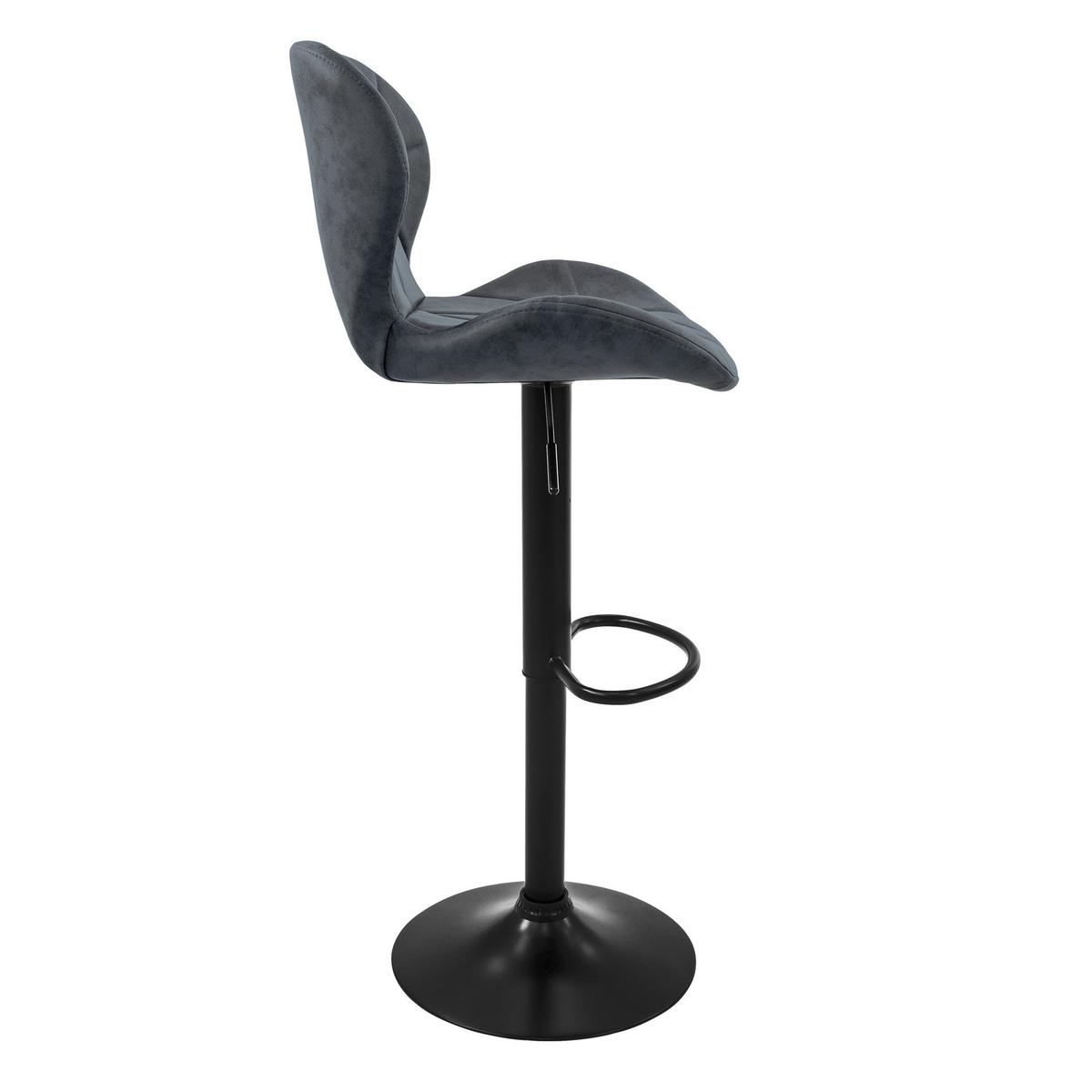 BARHOCKER 2er Set Anthrazit aus Kunstleder höhenverstellbar/drehbar - Anthrazit/Schwarz, Metall (41/110/47cm) - ML-DESIGN
