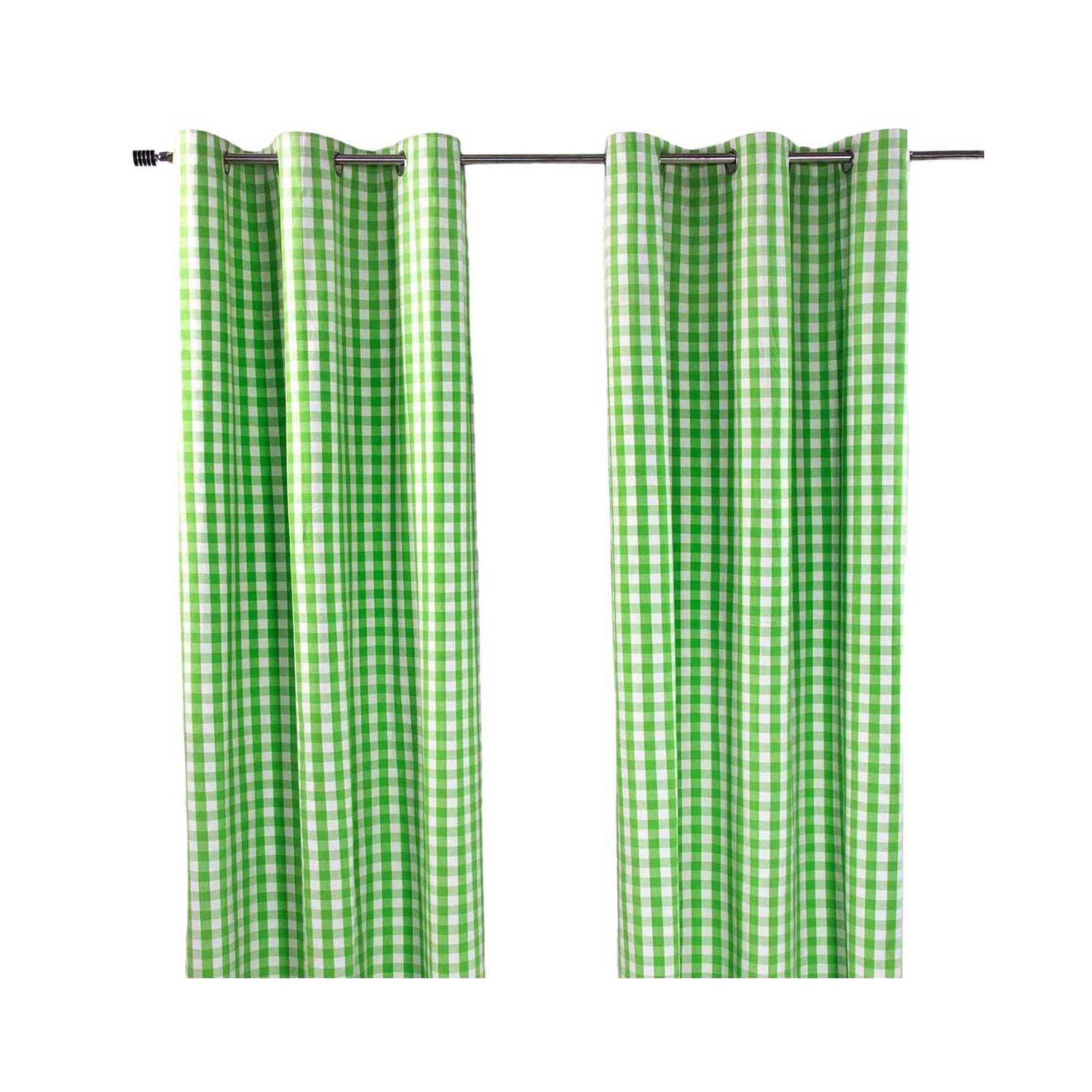 ÖSENVORHANG Karomuster blickdicht 2er-Set, 117/137 cm - Grün, Textil (117/137cm) - Homescapes
