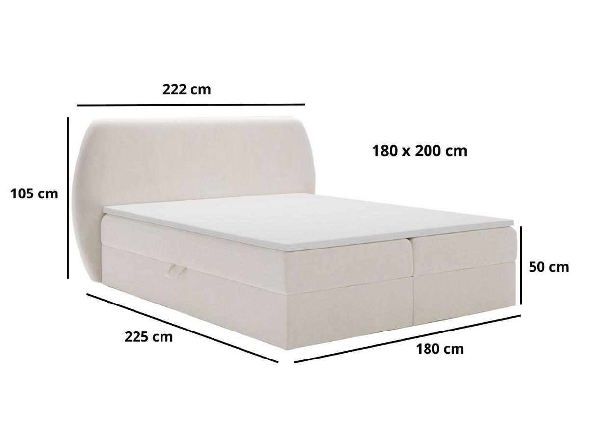 BOXBETT Bogota 180x200 Hellgrau - Hellgrau, Holz/Textil (180/200cm) - Graingold