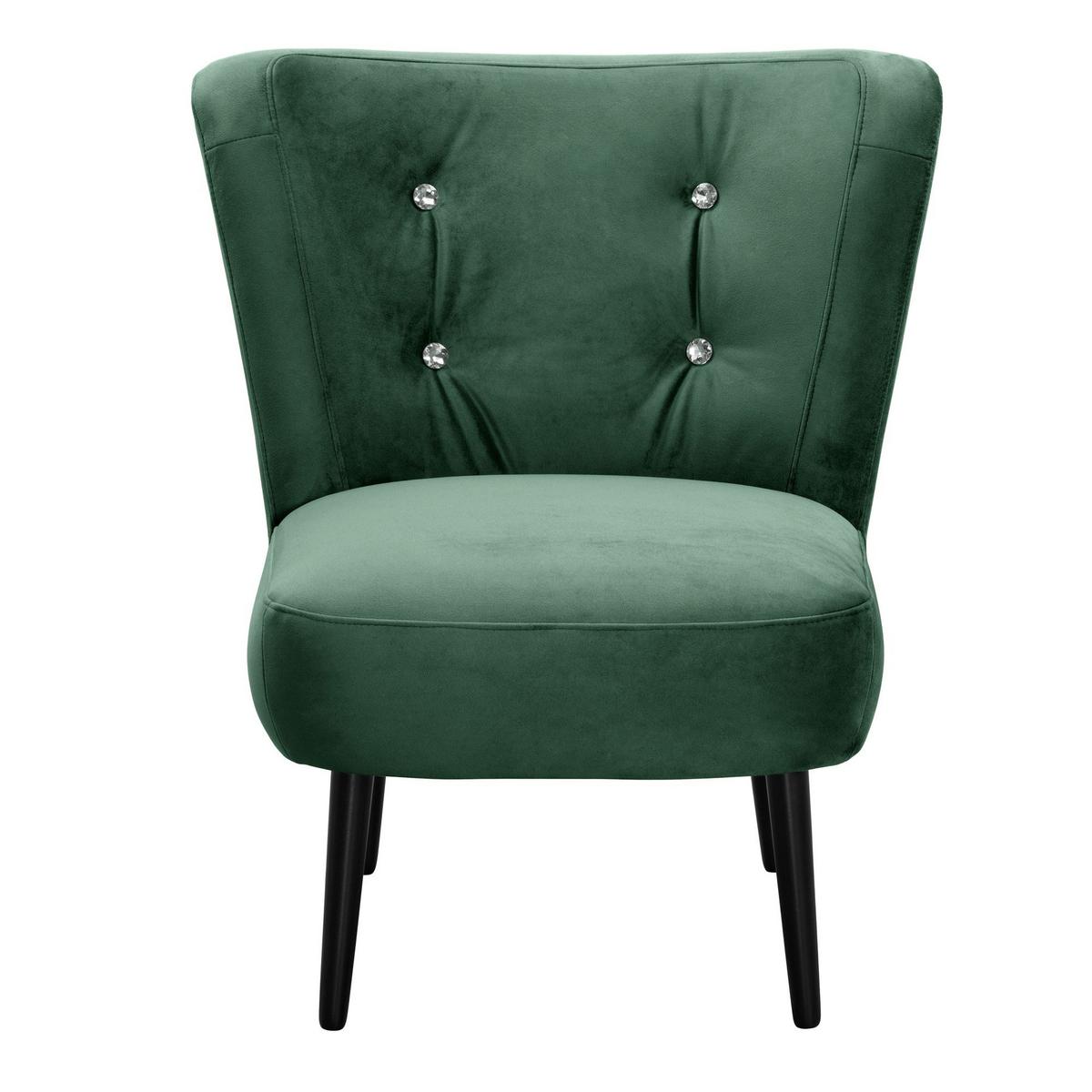 COCKTAILSESSEL Kayleigh Samtvelours grün - Grün, Kunststoff (68/80/69cm) - 58aufmkessel