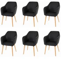 ESSZIMMERSTUHL Schwarz 6er-Set - Schwarz, Textil (58/88/64cm) - MCW