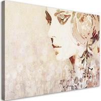 WANDBILD frau gesicht abstrakt - Beige, Textil (60/40cm) - Feeby