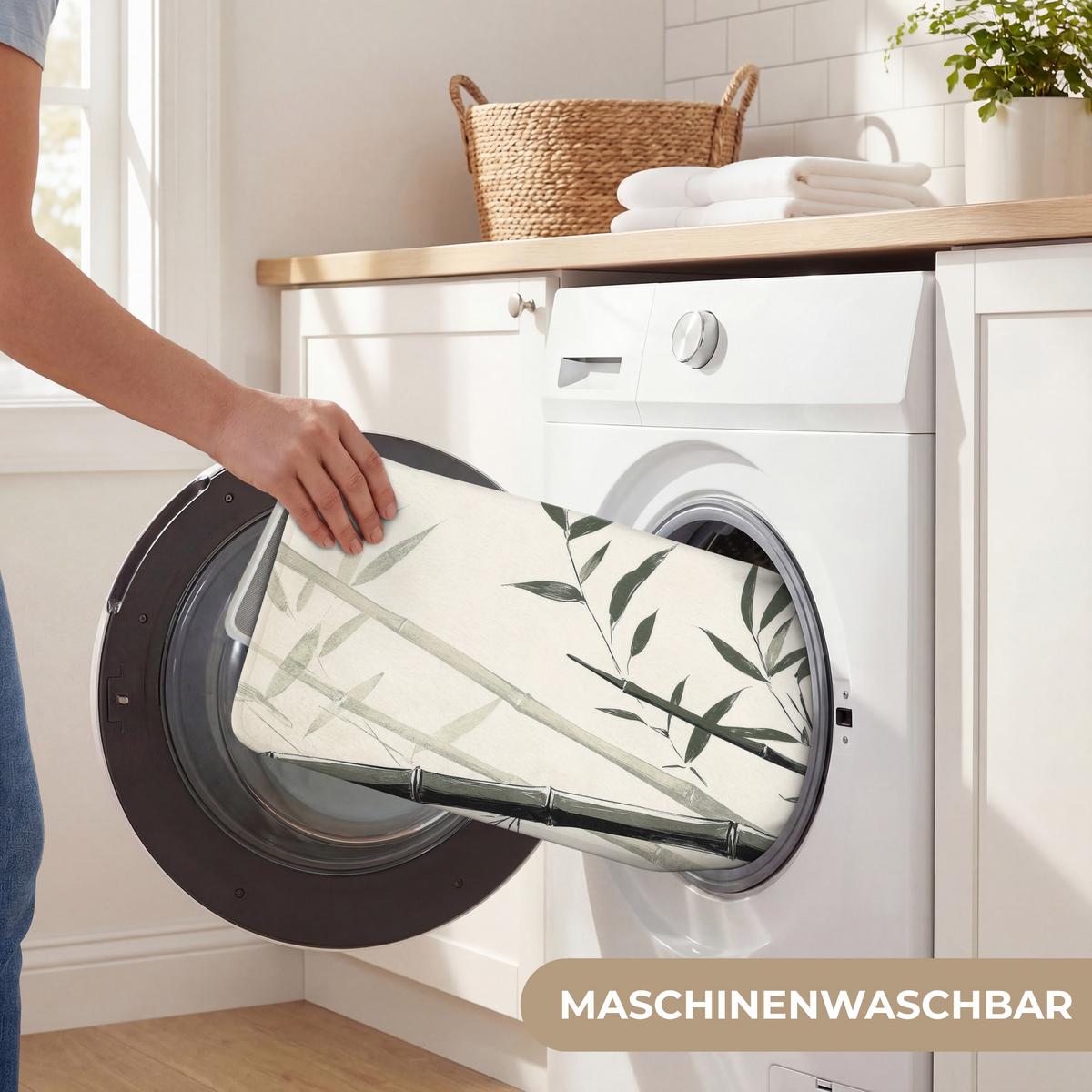 WC-VORLEGER Japandi - Bambus - Beige WC Teppich 50x80 cm - Ecru, Textil (50/1cm) - OnlyWow