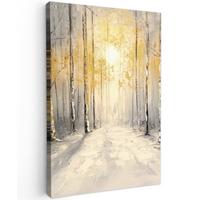 LEINWANDBILD Winter - Abstrakt - Schnee - Natur - Sonne Deko Groß 90x140 cm - Grau, Textil (90/140cm) - MuchoWow