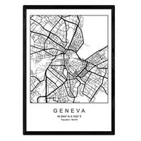 POSTER Genf Nordischen Stil A4 Rahmenlos - Klar, Papier (29.7/5/21cm) - Nacnic