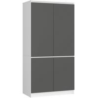 KLEIDERSCHRANK Weiß, Graphit Grau 180/90/51 - Weiß, Holzwerkstoff (90/180/51cm) - RAUMHIRSCH FURNITURE