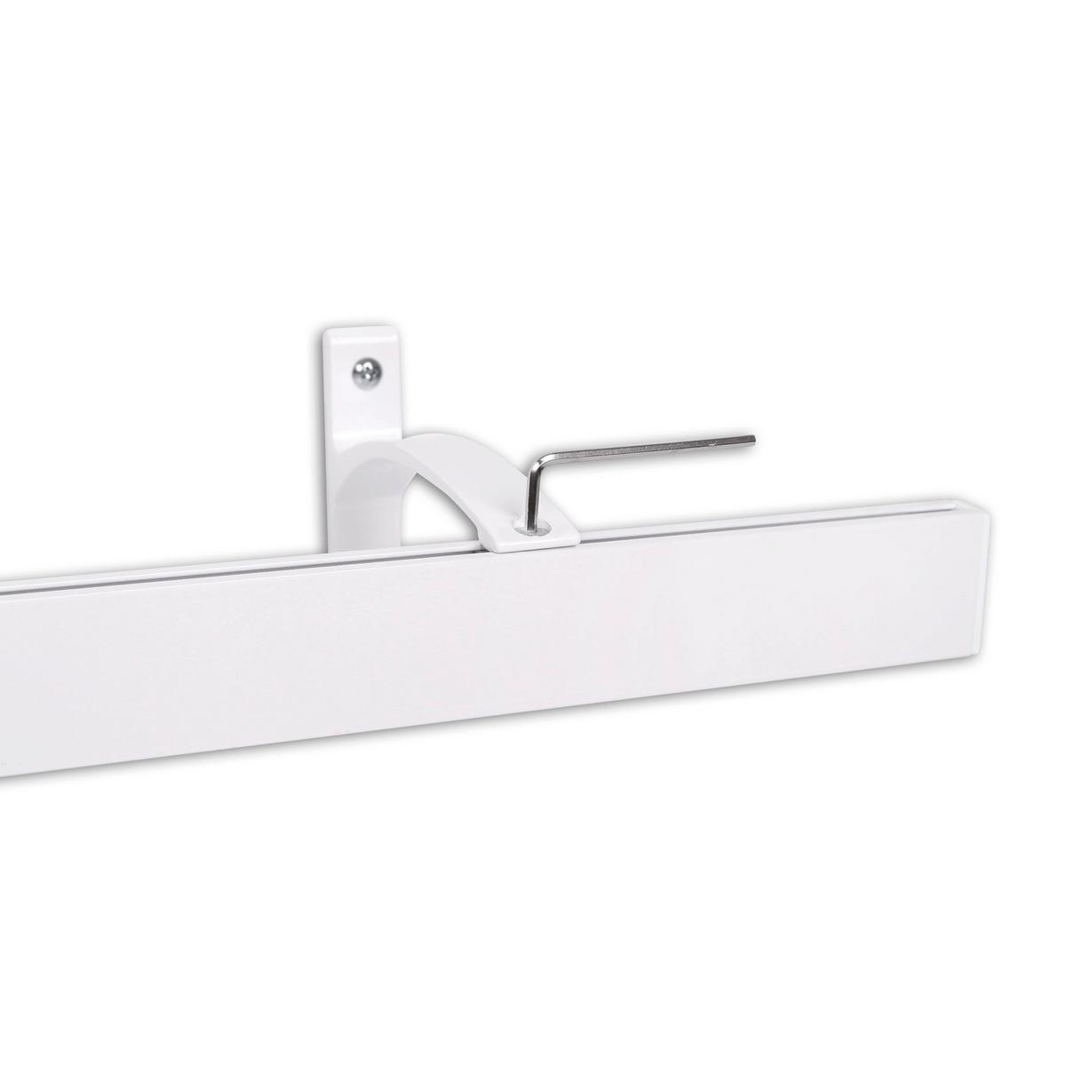 GARDINENSCHIENE auf Maß 1-lauf Wandmontage Curve 180cm - Weiß, Metall (180cm) - Deco-Raum