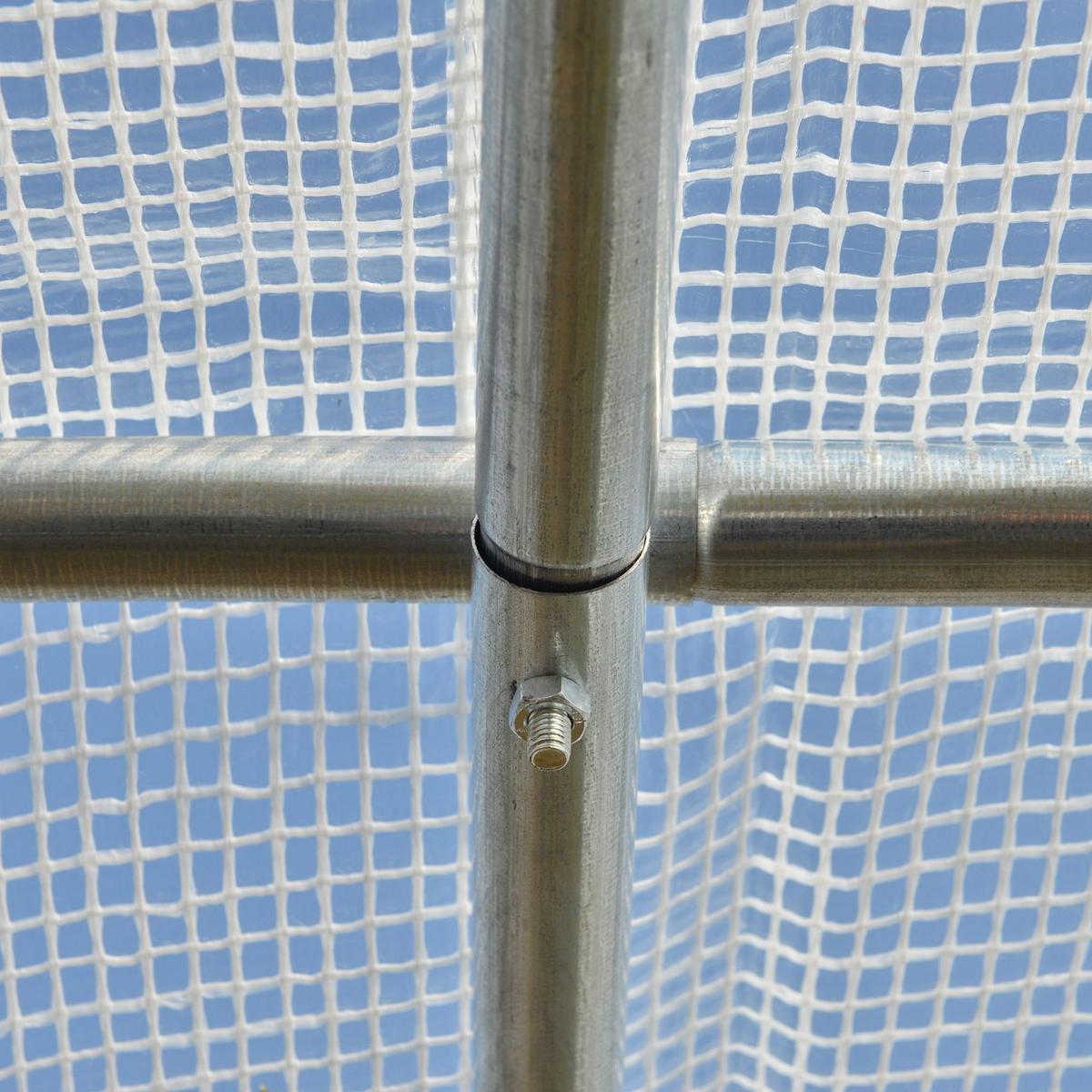 FOLIENGEWÄCHSHAUS, Weiß, Verzinkter Stahl, PE - Weiß, Kunststoff (200/200/295cm) - Outsunny