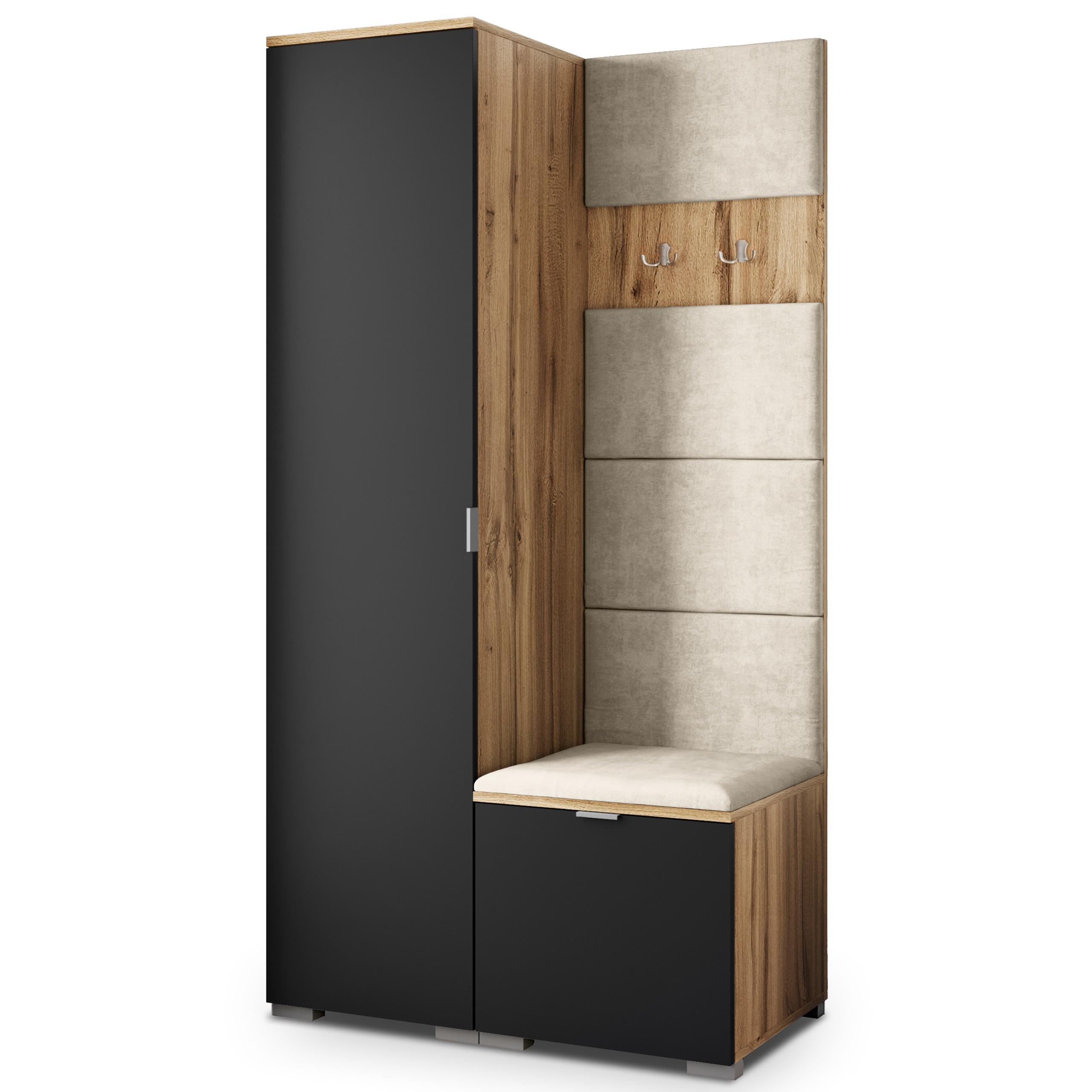 GARDEROBENSCHRANK LORI 95/181/51 cm Modern Eiche Wotan - Beige/Eiche Wotan, Holzwerkstoff (95/181/51cm) - MASSENO
