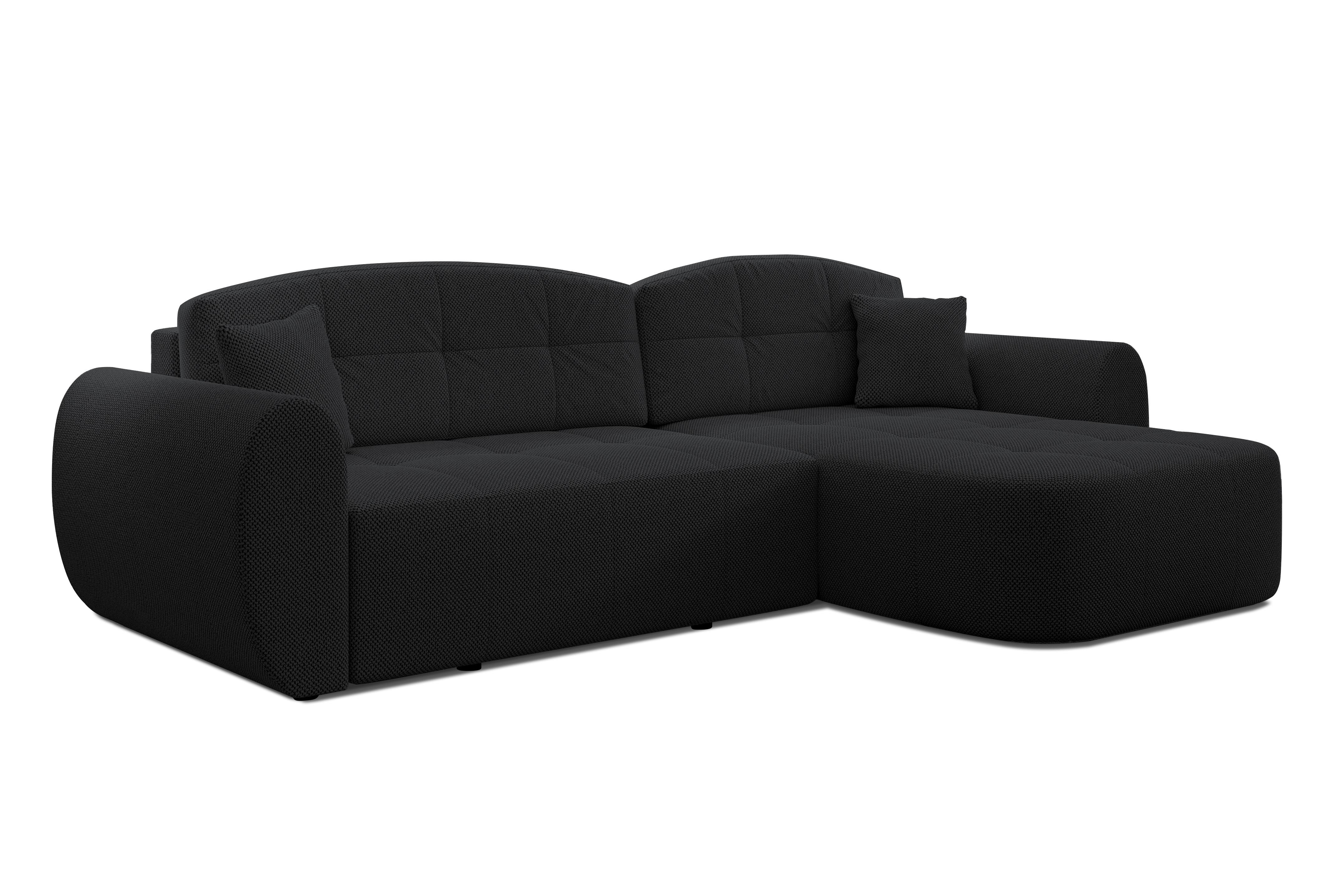ECKSOFA L Form Nubio Schwarz 282/170/91 cm – modernes Sofa fürs Wohnzimmer - Schwarz, Kunststoff/Textil (282/170cm) - AX Living