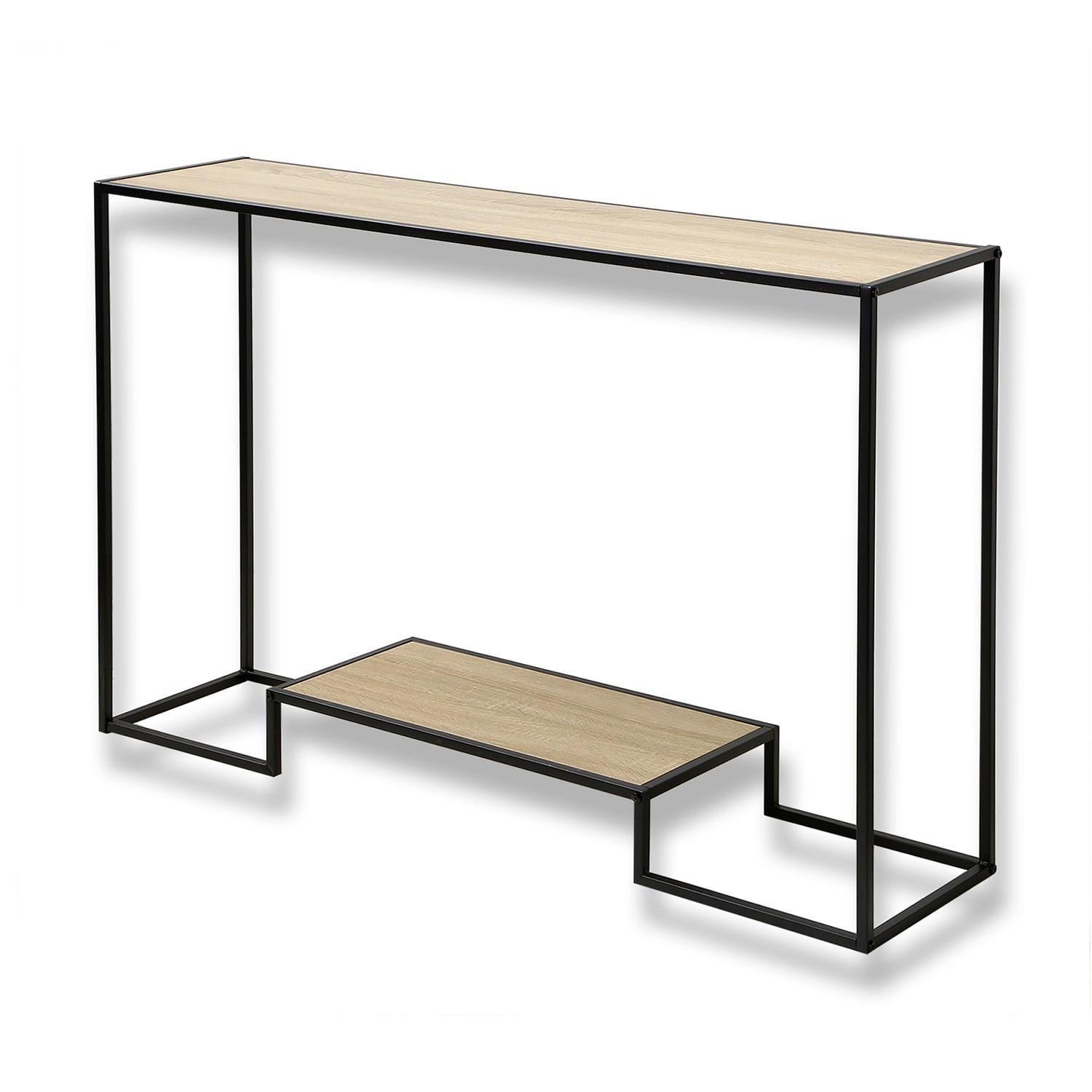 MODERNE Konsole mit 2 Regalebenen im Eiche Dekor L120cm - Eichefarben, Holzwerkstoff (8.5/8.5/80cm) - Calicosy