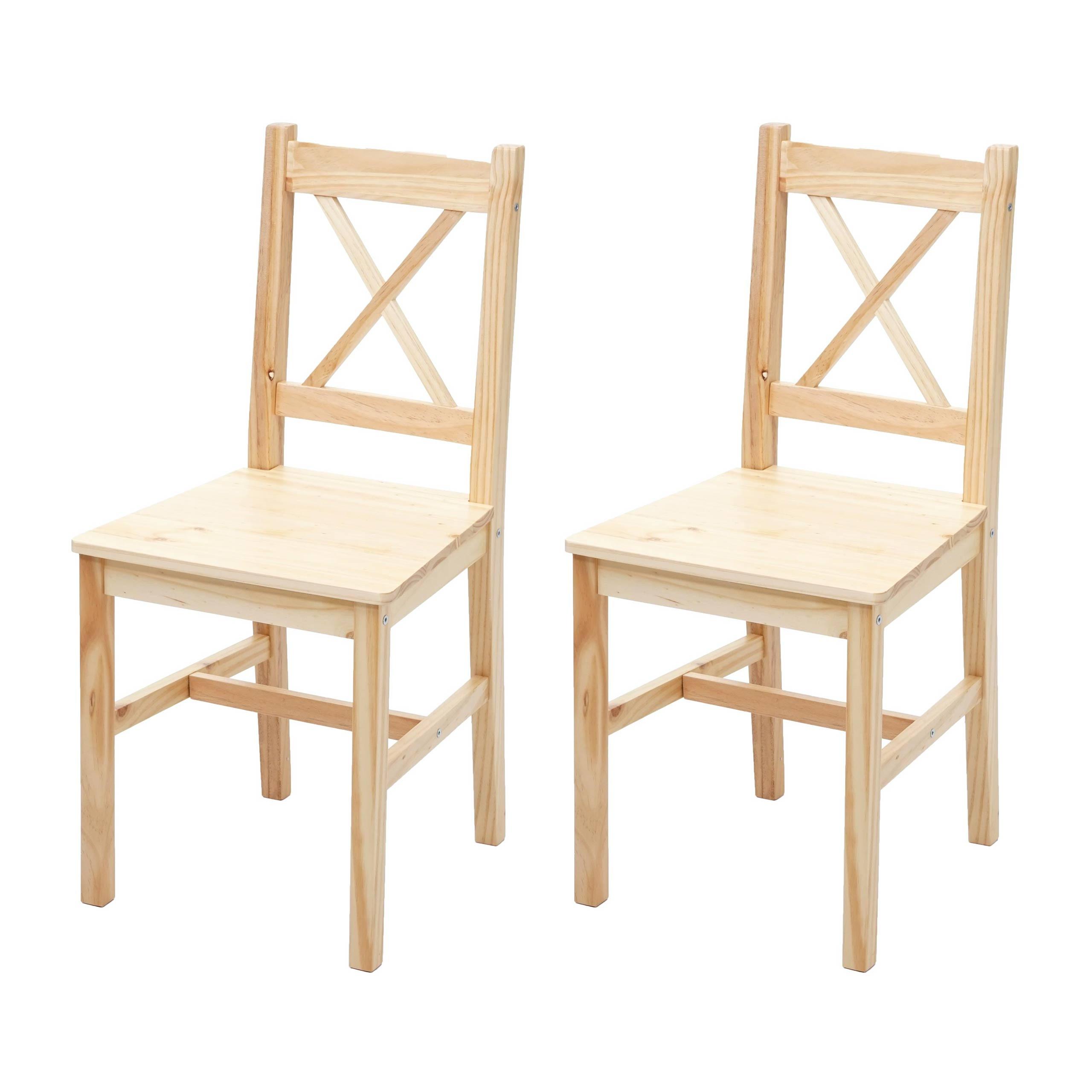 ESSZIMMERSTUHL Kiefer Dekor 2er-Set - Naturfarben/Kieferfarben, Holz (40/86/42cm) - MCW