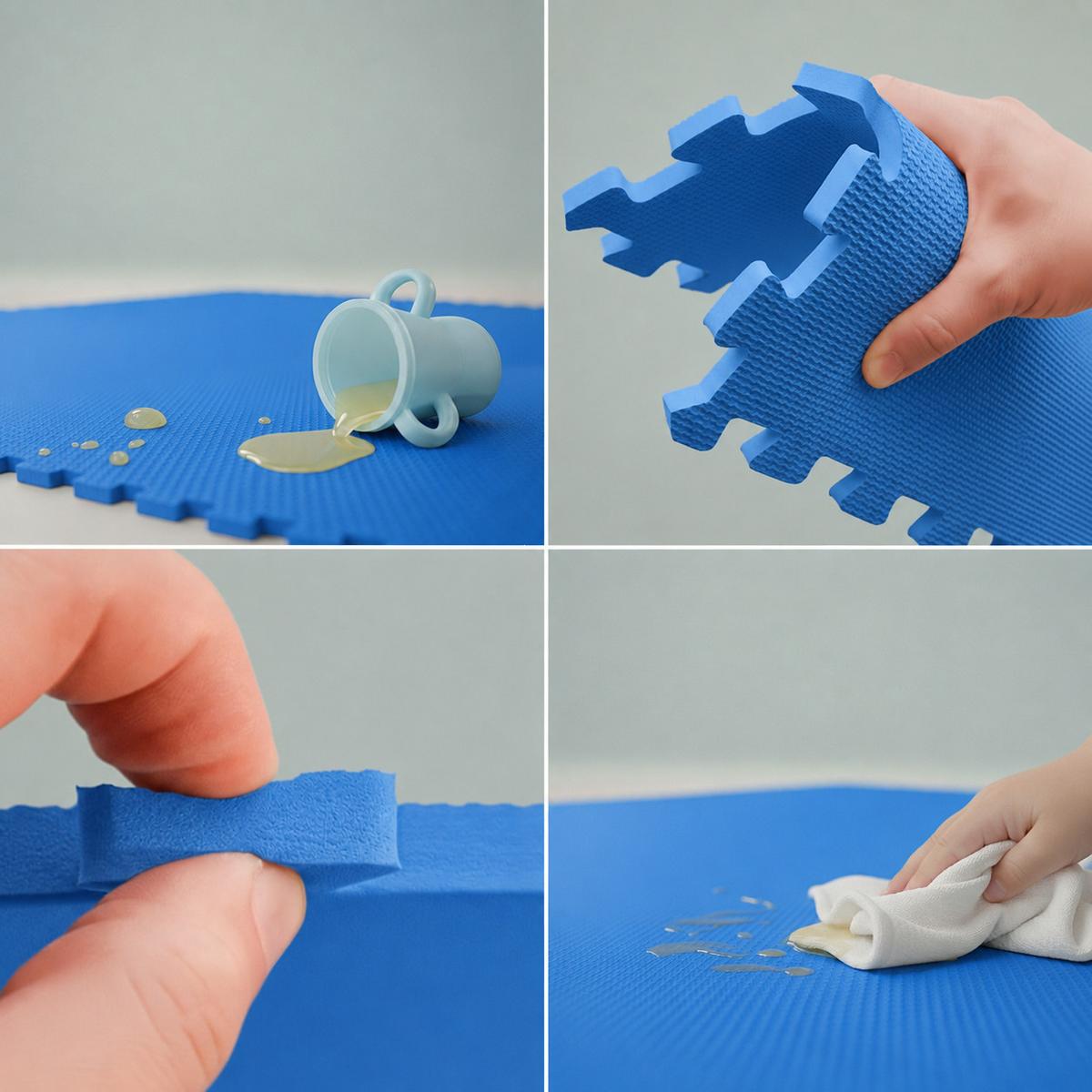 SPIELMATTE ab Null - 90 cm Baby Puzzlematte Blau - Blau, Kunststoff (30/30cm) - Littletom