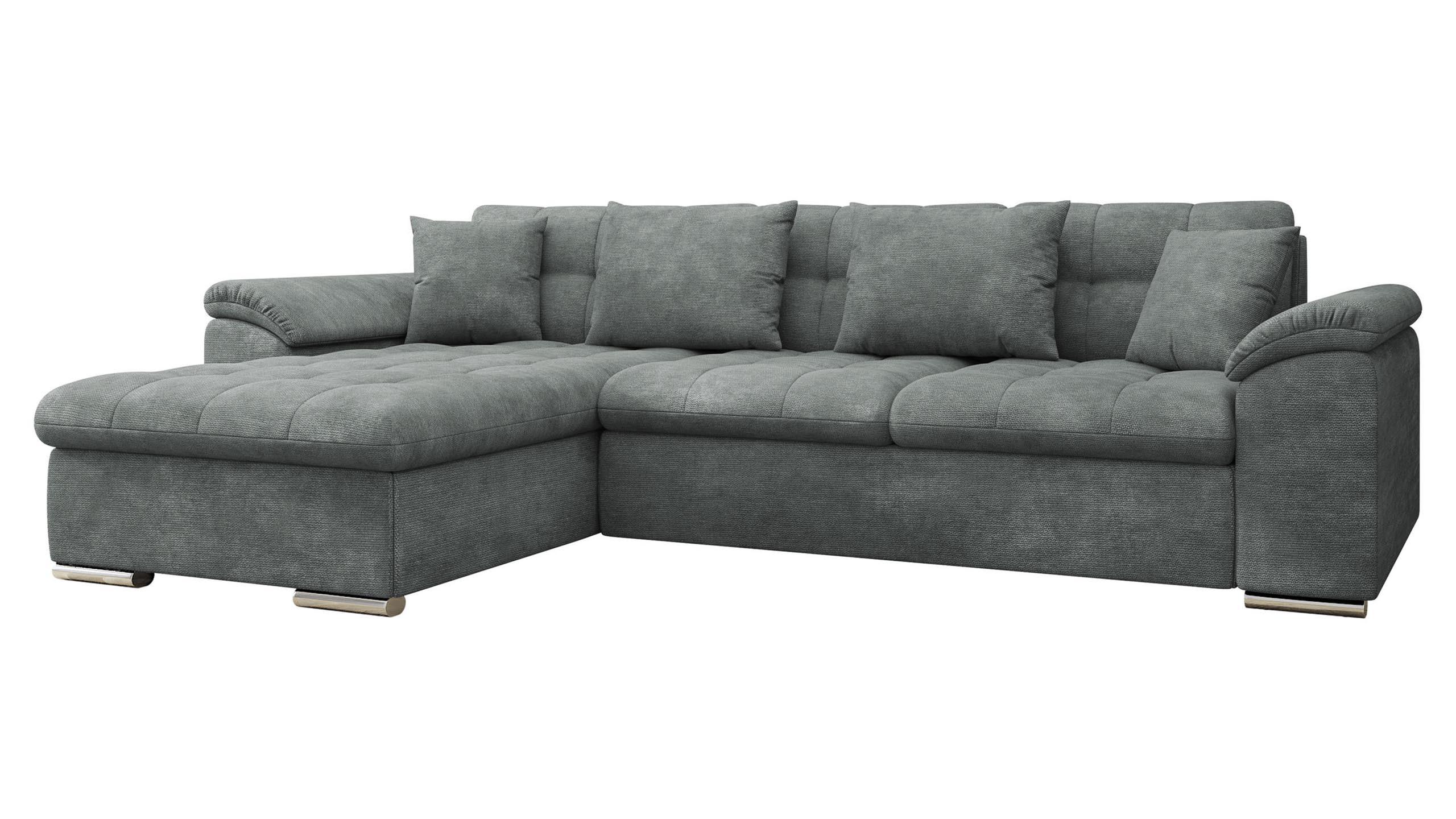 ECKSOFA Diana, Seite: Links - Dunkelgrau, Holz/Textil (280/160cm) - MIRJAN24