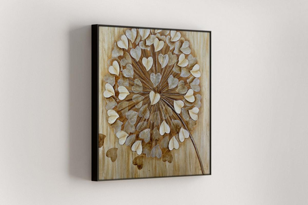 ÖLGEMÄLDE 80/80 cm - Beige/Braun, Holz/Textil (80/80cm) - KUNSTLOFT