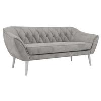 3-SITZER-SOFA PIRS - Hellgrau Velvet - Weiße Beine - Hellgrau/Weiß, Holzwerkstoff/Textil (180/75/74cm) - MKS