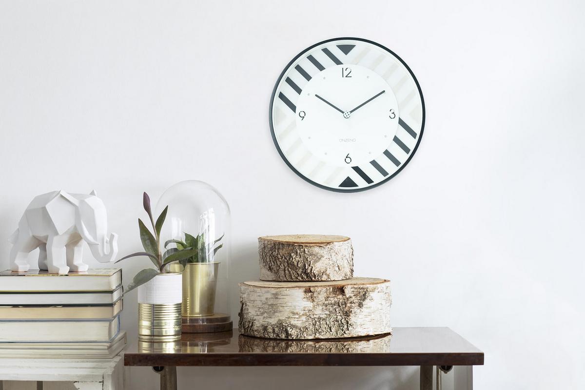 WANDUHR Design Weiß 30/30 cm - Weiß, Glas/Holzwerkstoff (30/30/5cm) - ONZENO