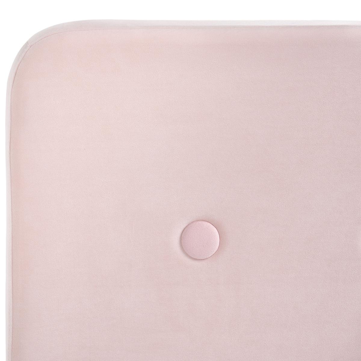 BETT mit Lattenrost 90/200 cm Samtstoff Pastellrosa Rennes - Pink, Textil (90/200cm) - Beliani