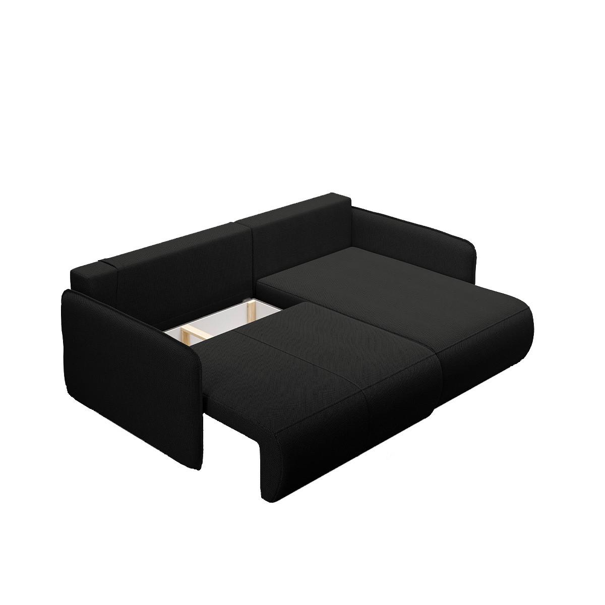 ECKSOFA Claudio 3 Sitzplätze Schwarz - Schwarz, Holz (207/148cm) - Petits-meubles