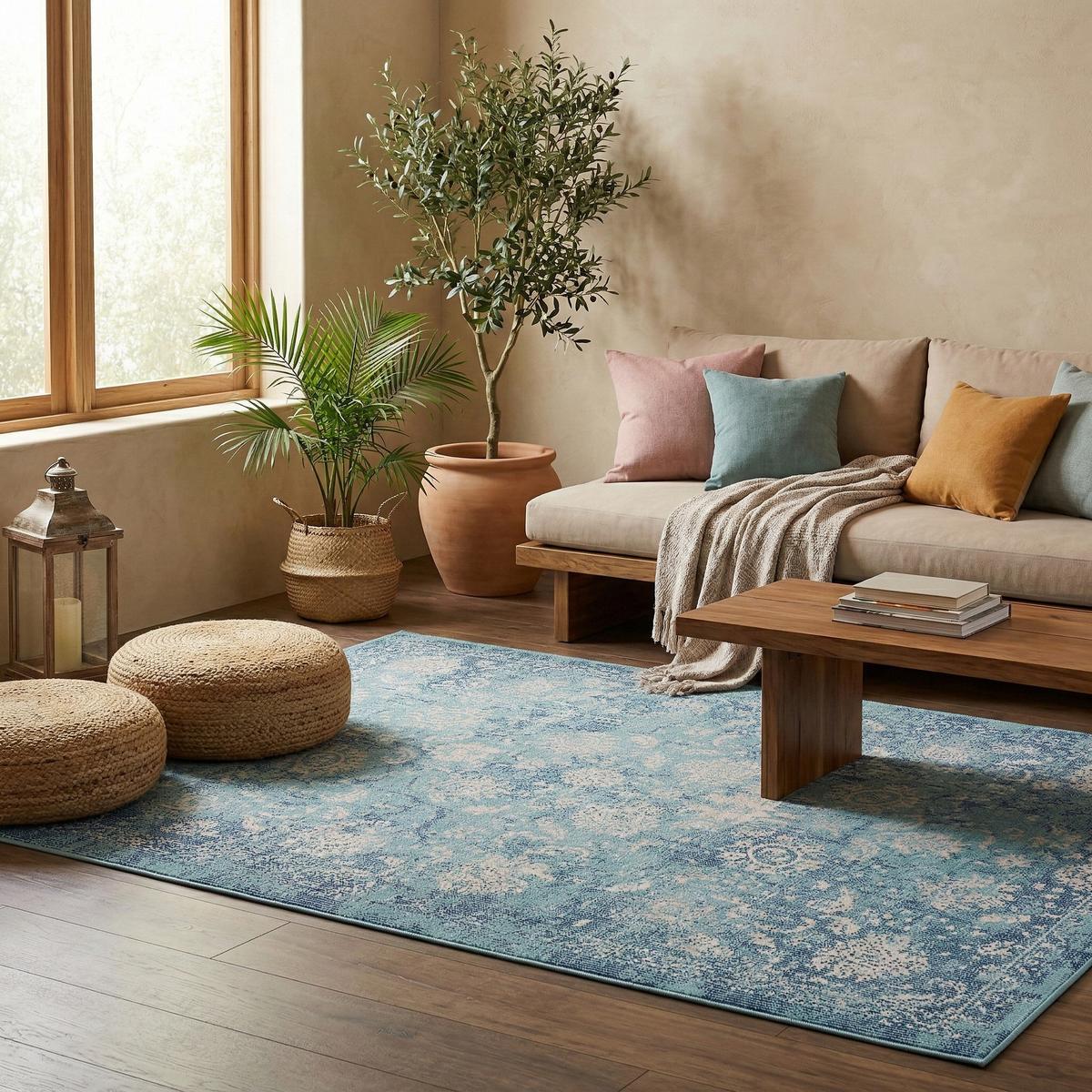 INDOOR OUTDOOR TEPPICH LAGOS VINTAGE - Türkis, Textil (160/230cm) - Pergamon