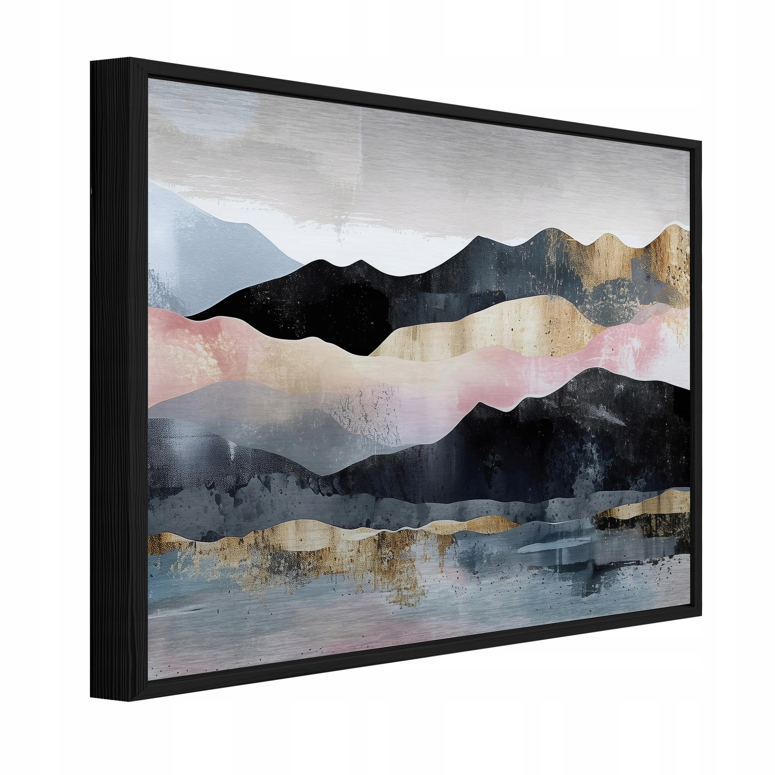 BILDER mit Rahmen Gebirge Landschaft Schwarz 150x100 cm - Multicolor, Metall (150/100cm) - Wallarena