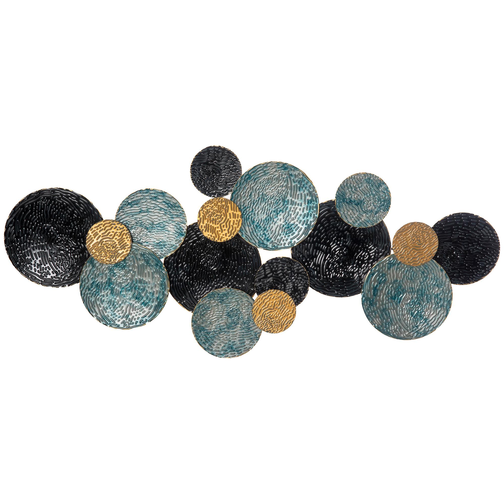WANDDEKORATION, Eisen, Gold+Blau+chwarz - Multicolor, Metall (4/53/121cm) - HOMCOM