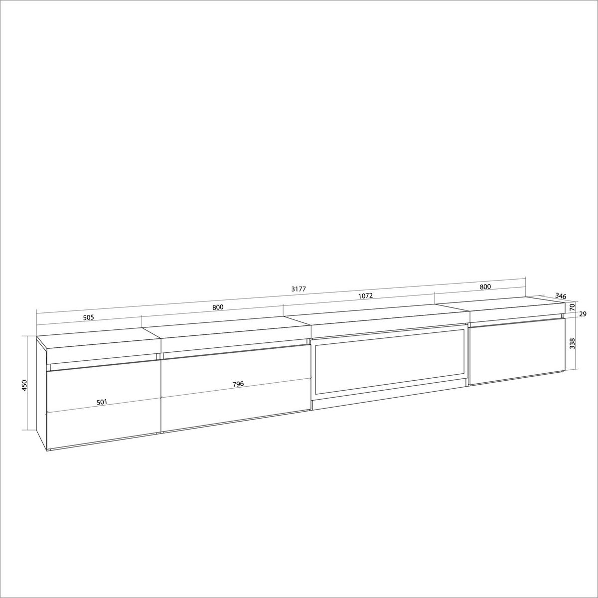 LOWBOARD Elektrokamin XXL, Schwarz, 317/35/45cm - Schwarz, Holzwerkstoff (317/45/35cm) - Skraut Home