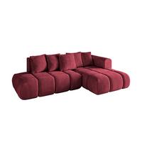 ECKSOFA Ottomane Rechts CLOUD-L-v1 280x185x90 Bordeaux Velours - Bordeaux, Holzwerkstoff/Kunststoff (185/280cm) - ALTDECOR