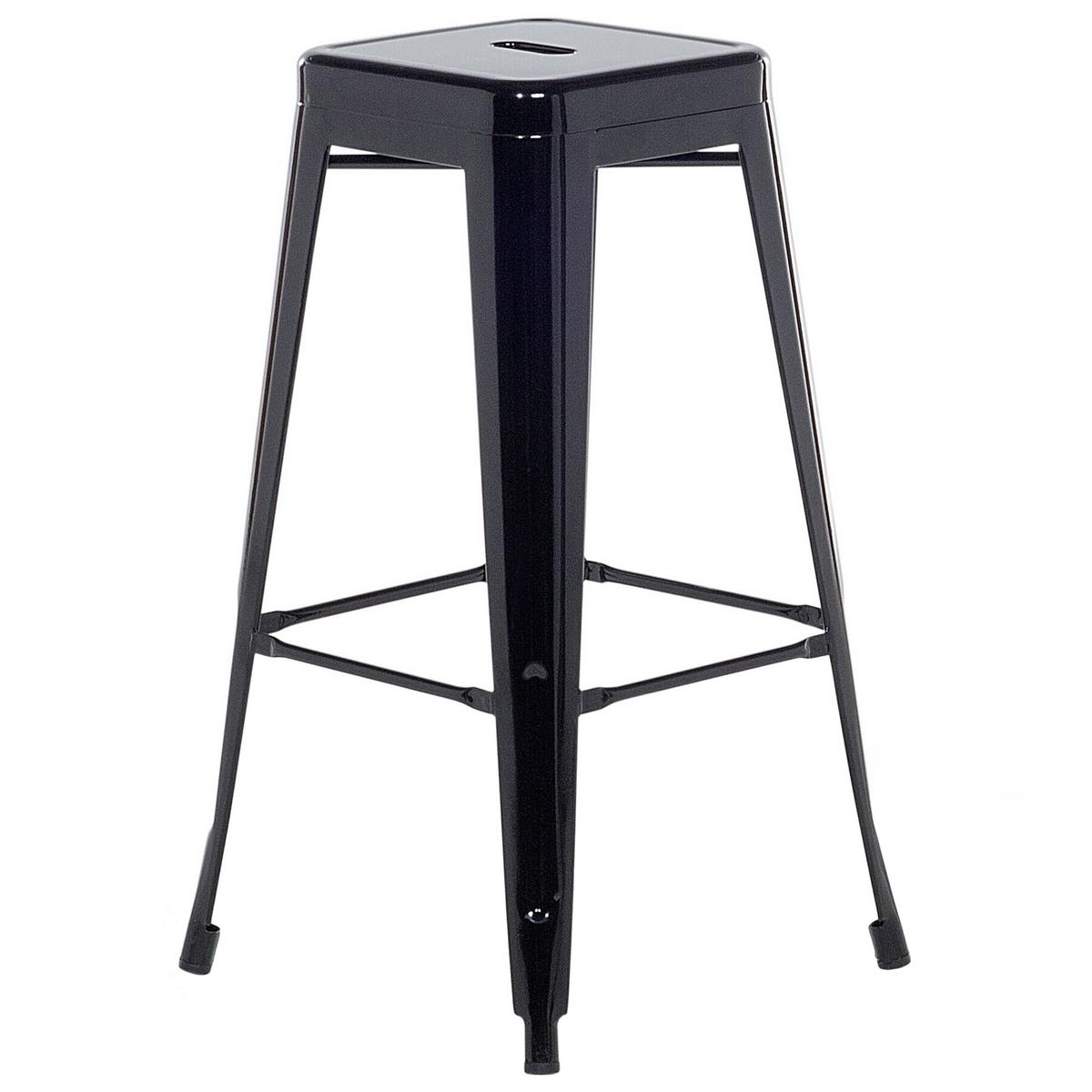 BARHOCKER 2er-Set Metall Schwarz Cabrillo - Schwarz, Metall (42/76/42cm) - Beliani