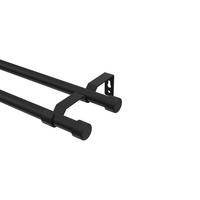 GARDINENSTANGE Olymp Lucan 100 cm, 2-läufig (ohne Ringe), 16 mm Ø Schwarz - Schwarz, Metall (100cm) - INTERDECO