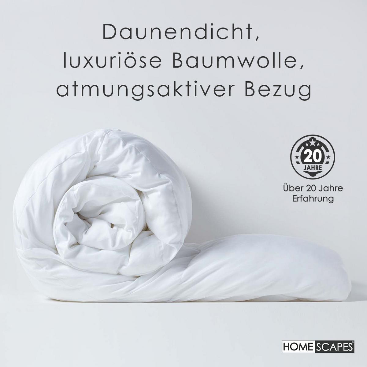 4-JAHRESZEITEN-BETTDECKE 135/200 cm, Gänsefedern & Daunen - Weiß, Textil (135/200cm) - Homescapes