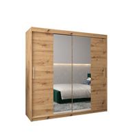 SCHIEBETÜRENSCHRANK mit Spiegel TOKYO 1 200/200/62 2-türig - Silberfarben/Eiche Artisan, Holz/Kunststoff (200/200/62cm) - MÖBEL KRYSPOL