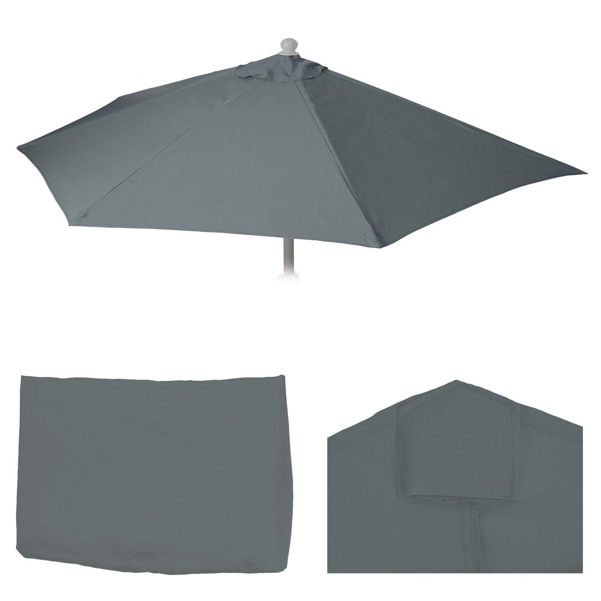 BEZUG FÜR SONNENSCHIRM HALBRUND Anthrazit - Anthrazit, Textil (260/135cm) - MCW